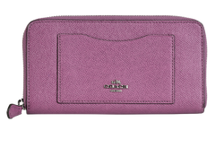 Coach Accordion Zip Wallet, Leather, Purple, MIP, DB, 2*